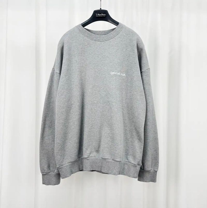 Dior Dior Men's Gray Long Sleeve Logo Sweatshirt 0089 Size US L / EU 52-54 / 3 - 1 Thumbnail
