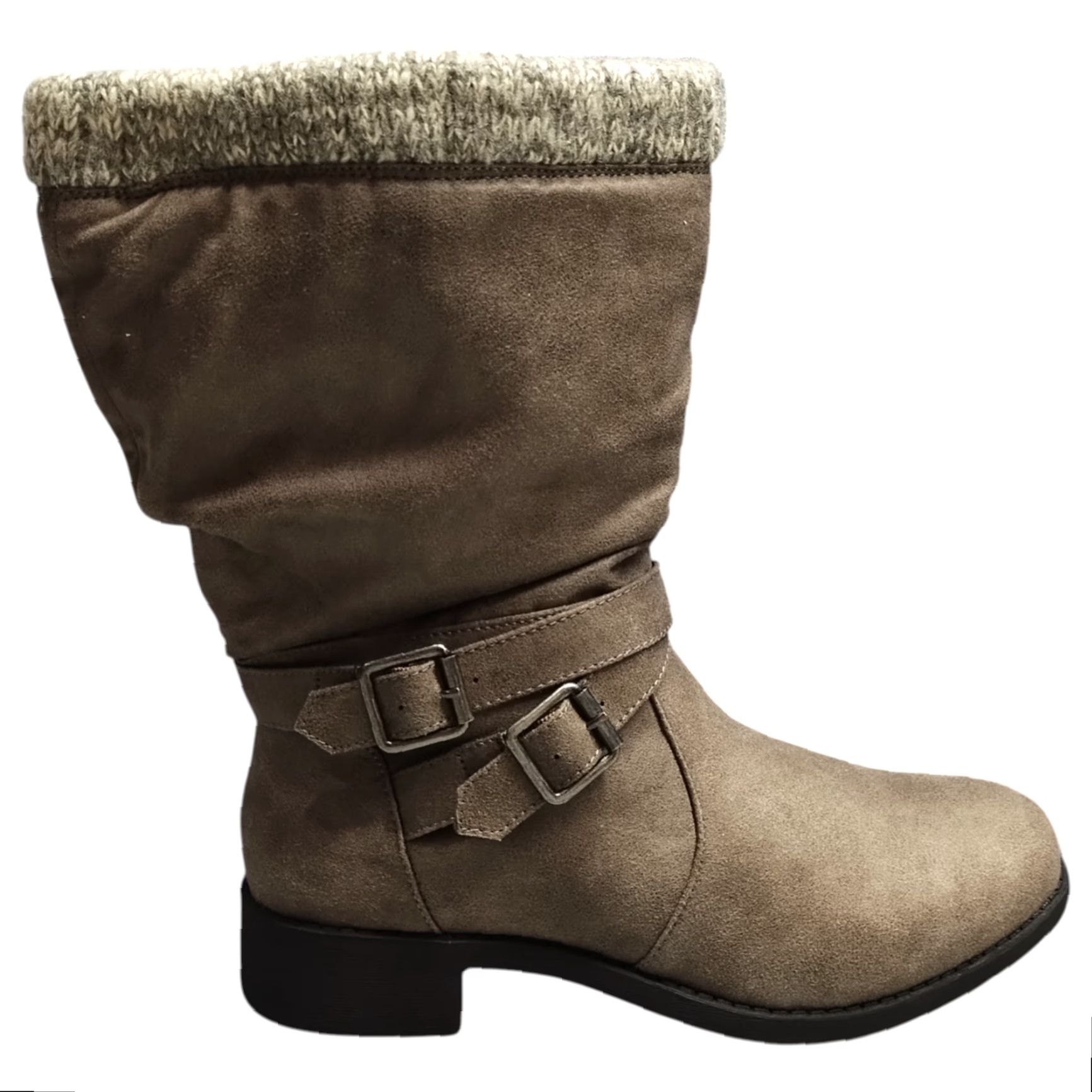 Torrid Torrid Boots Womens Size 9 Gray Almond Toe Mid-Calf Bootie Moto Sweater Trim Shoes Size M / US 6-8 / IT 42-44 - 2 Thumbnail