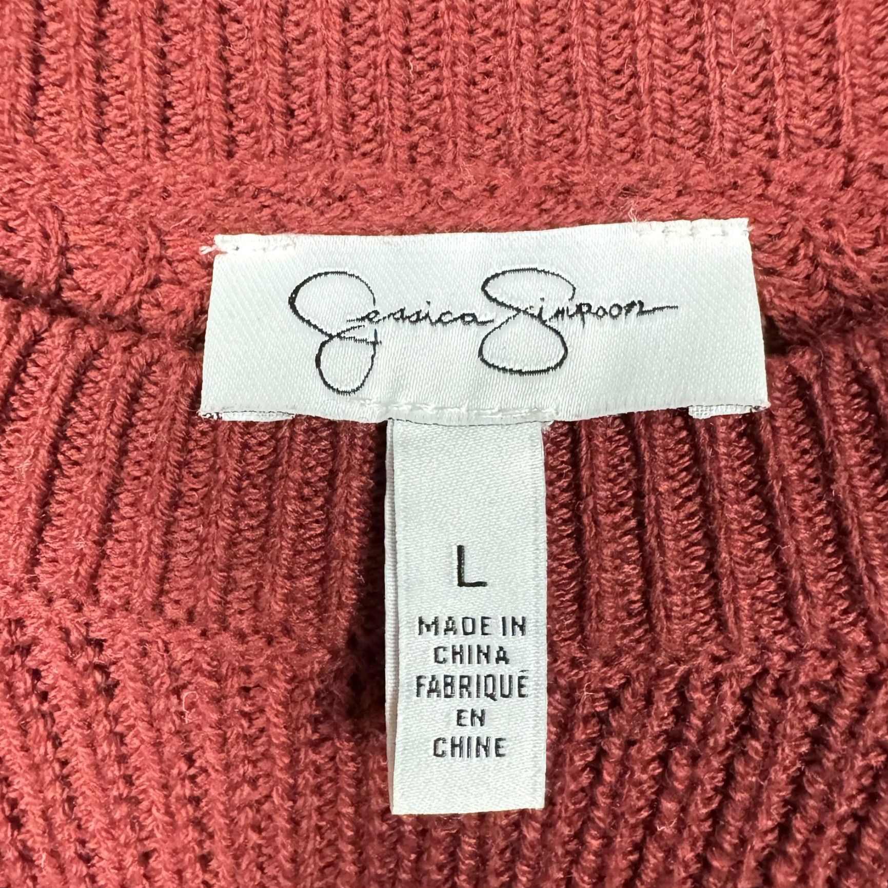 Jessica Simpson JESSICA SIMPSON Sweater L Red Wine Crew Neck Knit Raglan Long Sleeve Womens Casual Fall Winter Size L / US 10 / IT 46 - 5 Thumbnail