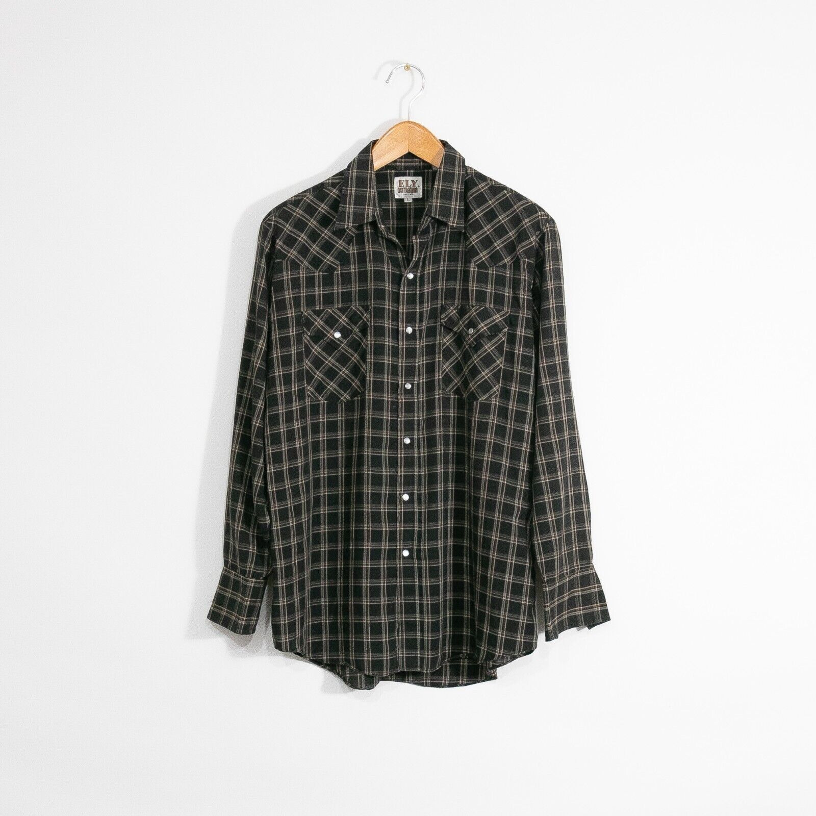 Vintage Vintage Ely Cattleman Pearl Snap Button Shirt Large - Black Size US L / EU 52-54 / 3 - 1 Thumbnail