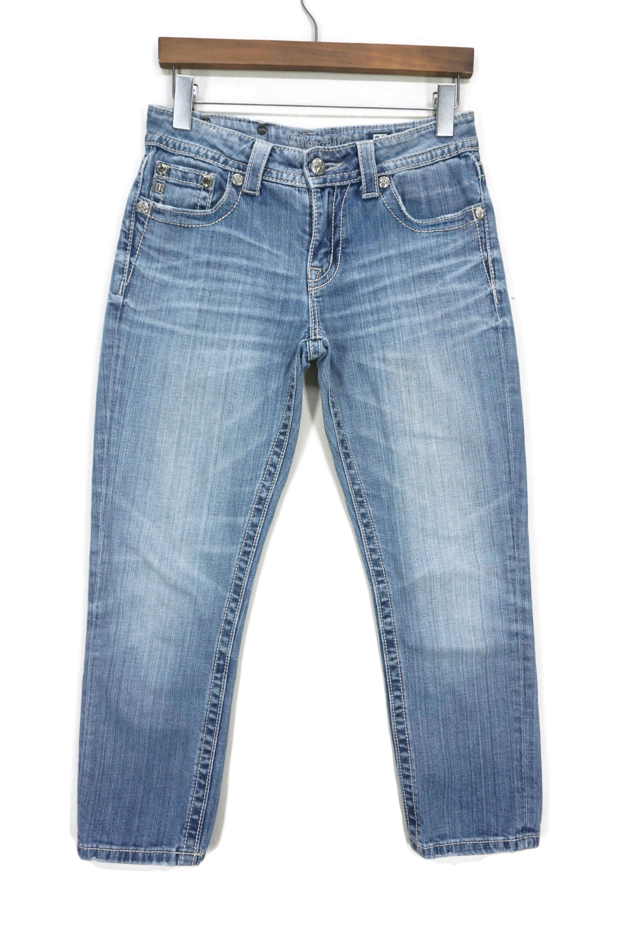 Miss Me Boyfriend Jeans Size 24 fits W29 L25 Studded Cropped Denim Size 24" / US 00 / IT 34 - 2 Thumbnail