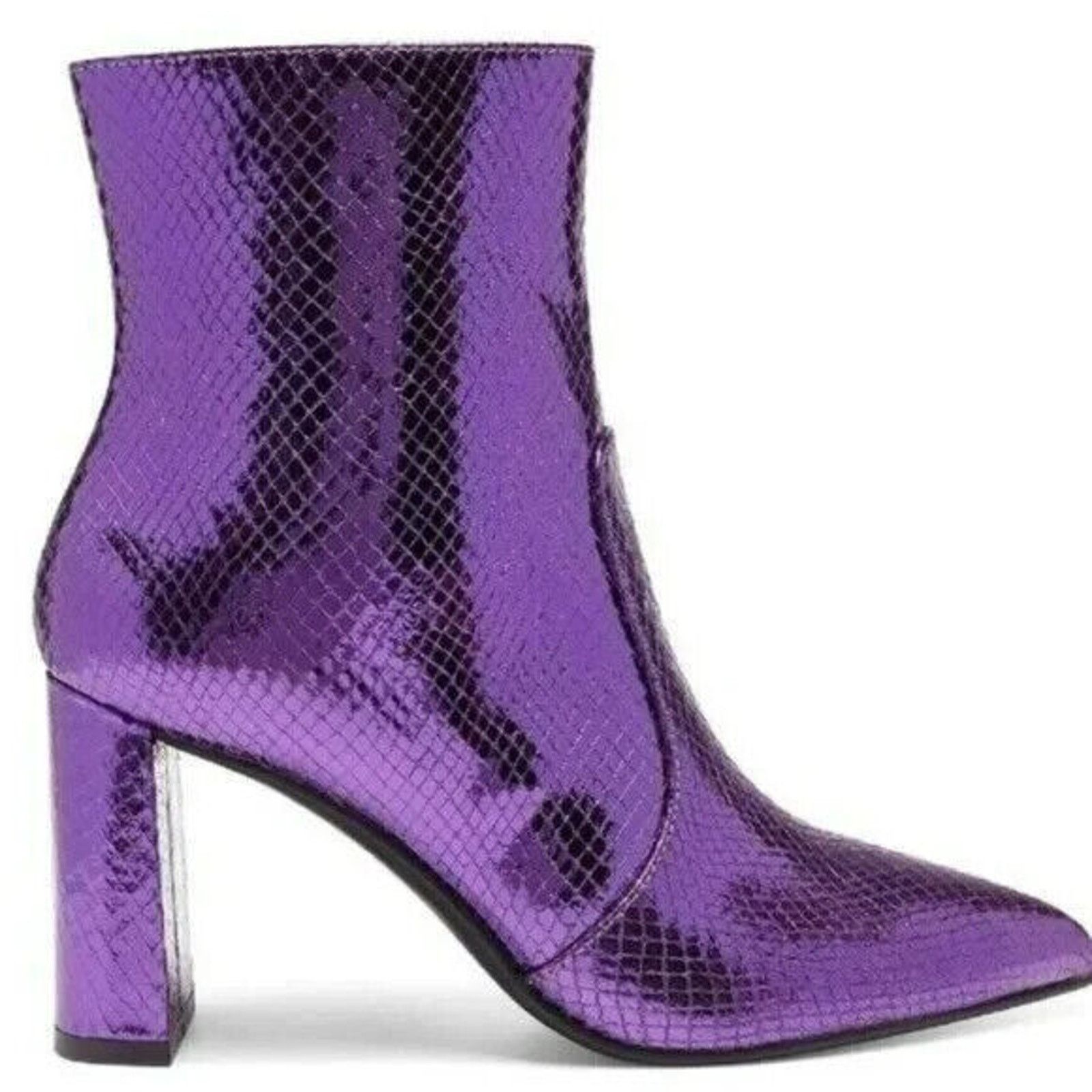 I.N.C INC ANILAF PURPLE METALLIC SNAKE PRINT ANKLE BOOTIE SZ 7.5 Size US 7.5 / IT 37.5 - 1 Thumbnail
