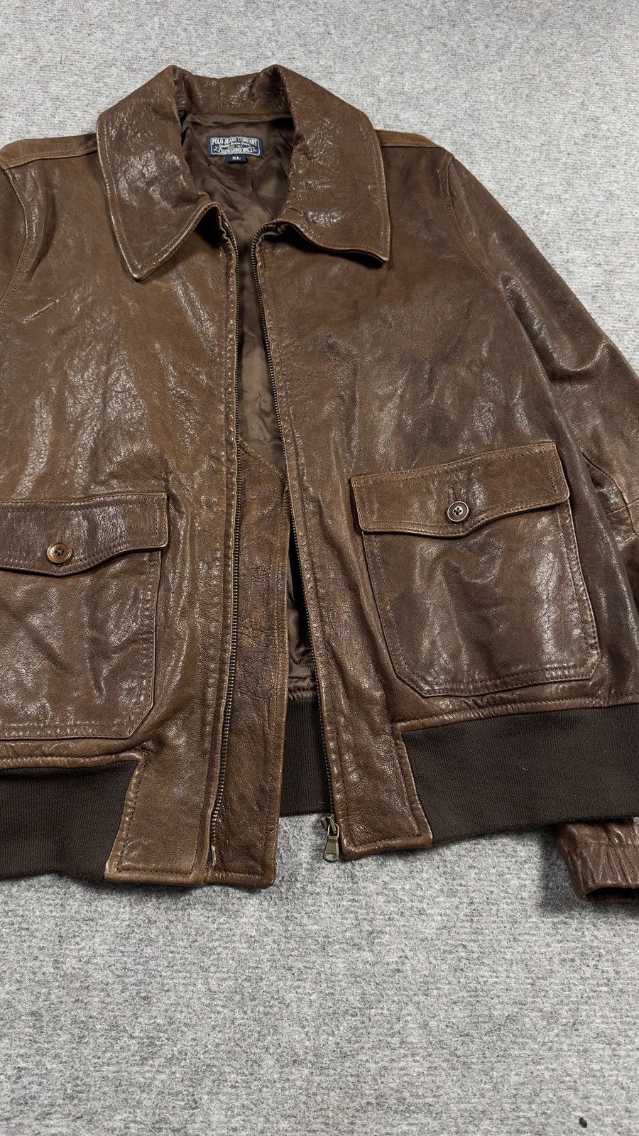 Ralph Lauren Vintage Polo Jeans Ralph Lauren A-2 Leather Bomber Jacket XL Size US XL / EU 56 / 4 - 12 Thumbnail