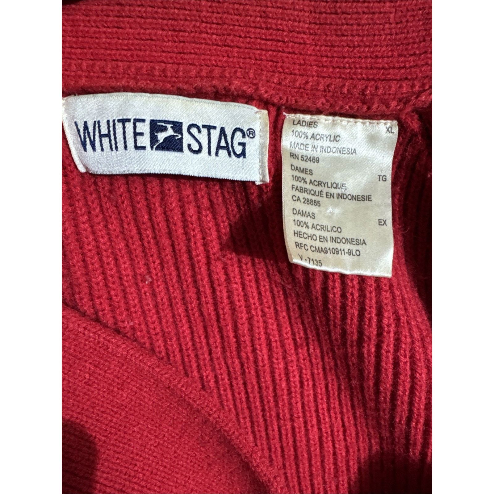 Other White Stag Cardigan Sweater Women XL Knit Shoulder Pads Size XL / US 12-14 / IT 48-50 - 5 Thumbnail