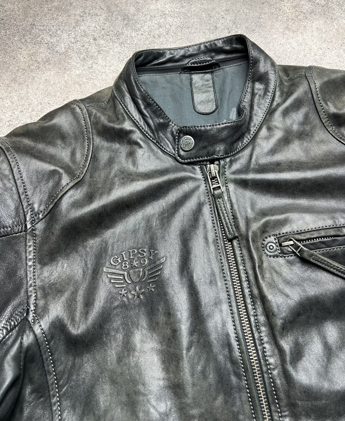 Gypsy × Japanese Brand Gipsy vintage faded leather jacket Size US L / EU 52-54 / 3 - 5 Thumbnail