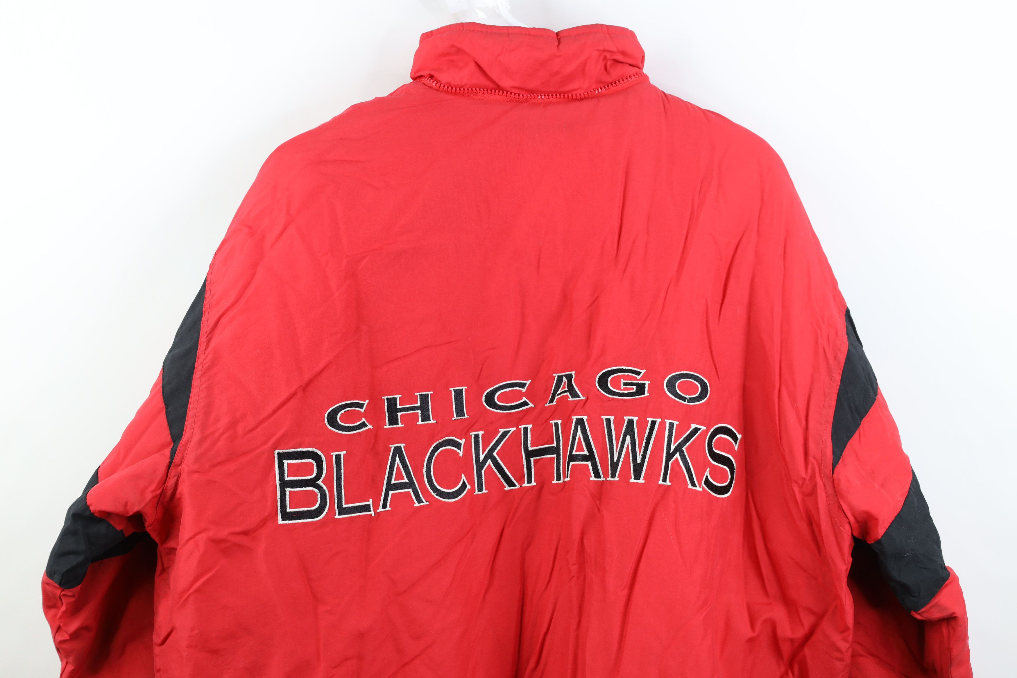 Vintage Vintage 90s Chicago Blackhawks Hockey Quilted Puffer Jacket Size US XL / EU 56 / 4 - 16 Thumbnail