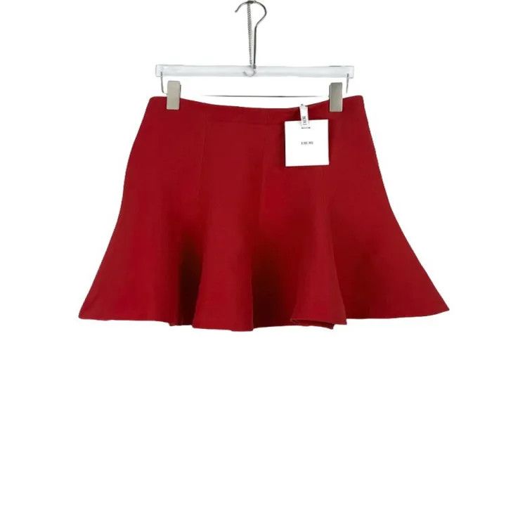 Dior Dior Red Wool Silk Flared Skirt 0079 Size 36" / US 14 / IT 50 - 1 Thumbnail