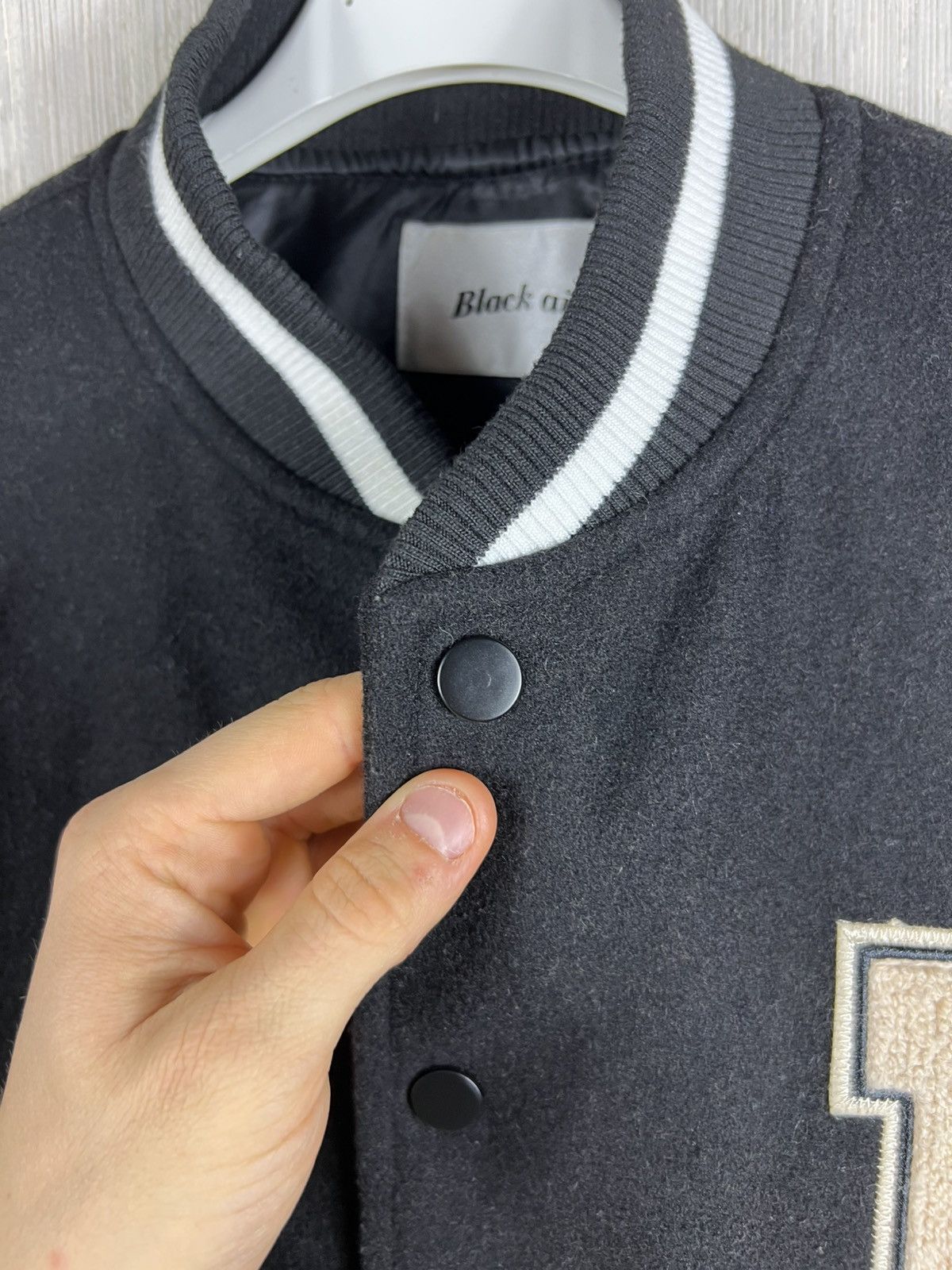 Japanese Brand Made Extreme leather wool varsity jacket kapital bones boxy Size US L / EU 52-54 / 3 - 18 Thumbnail