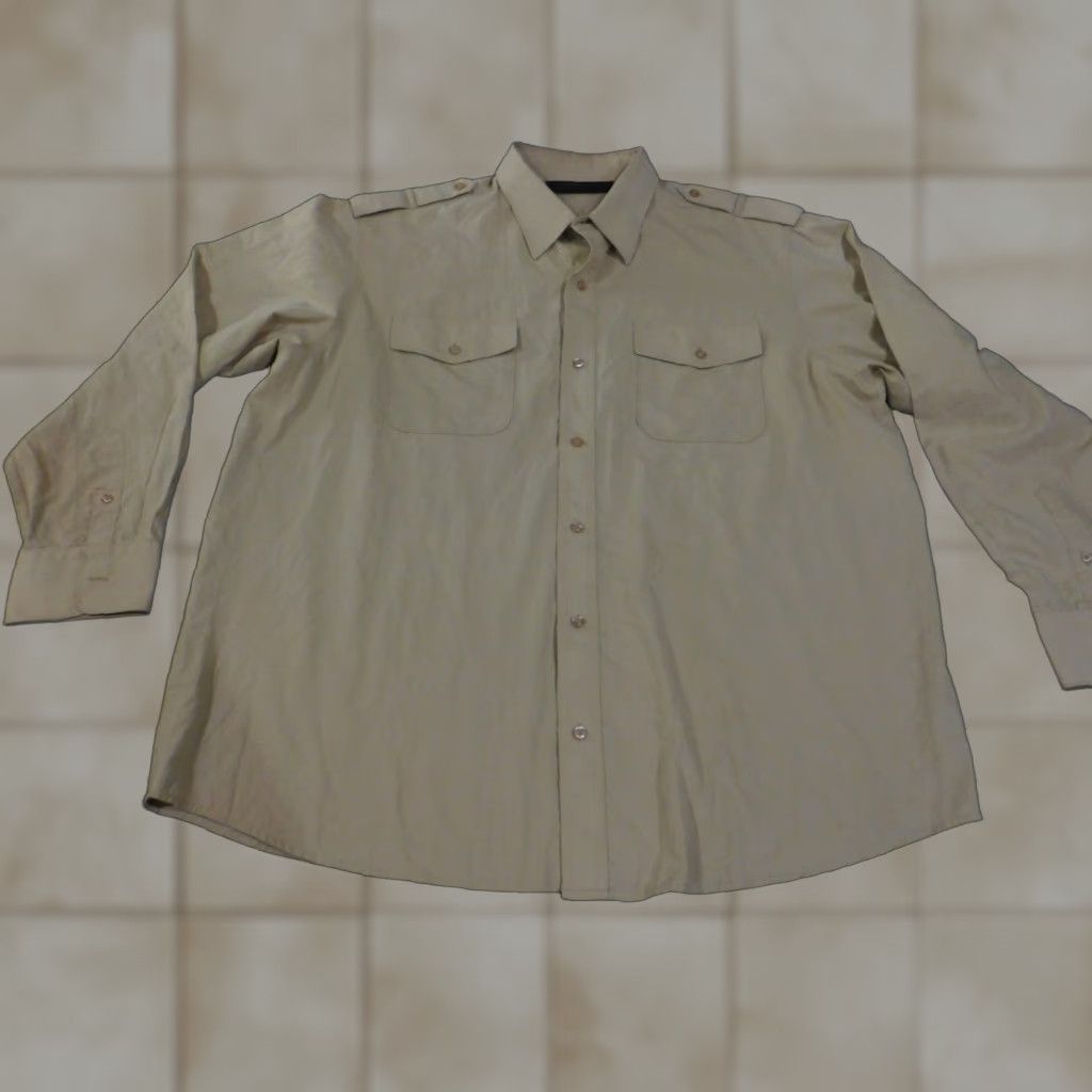 Rocawear Rocawear Shirt 4XL Mens Beige Knit Button-Up Pocket Collared Long Sleeve Retro Vintage Classic 90s Hip-Hop Size US XXL / EU 58 / 5 - 1 Thumbnail