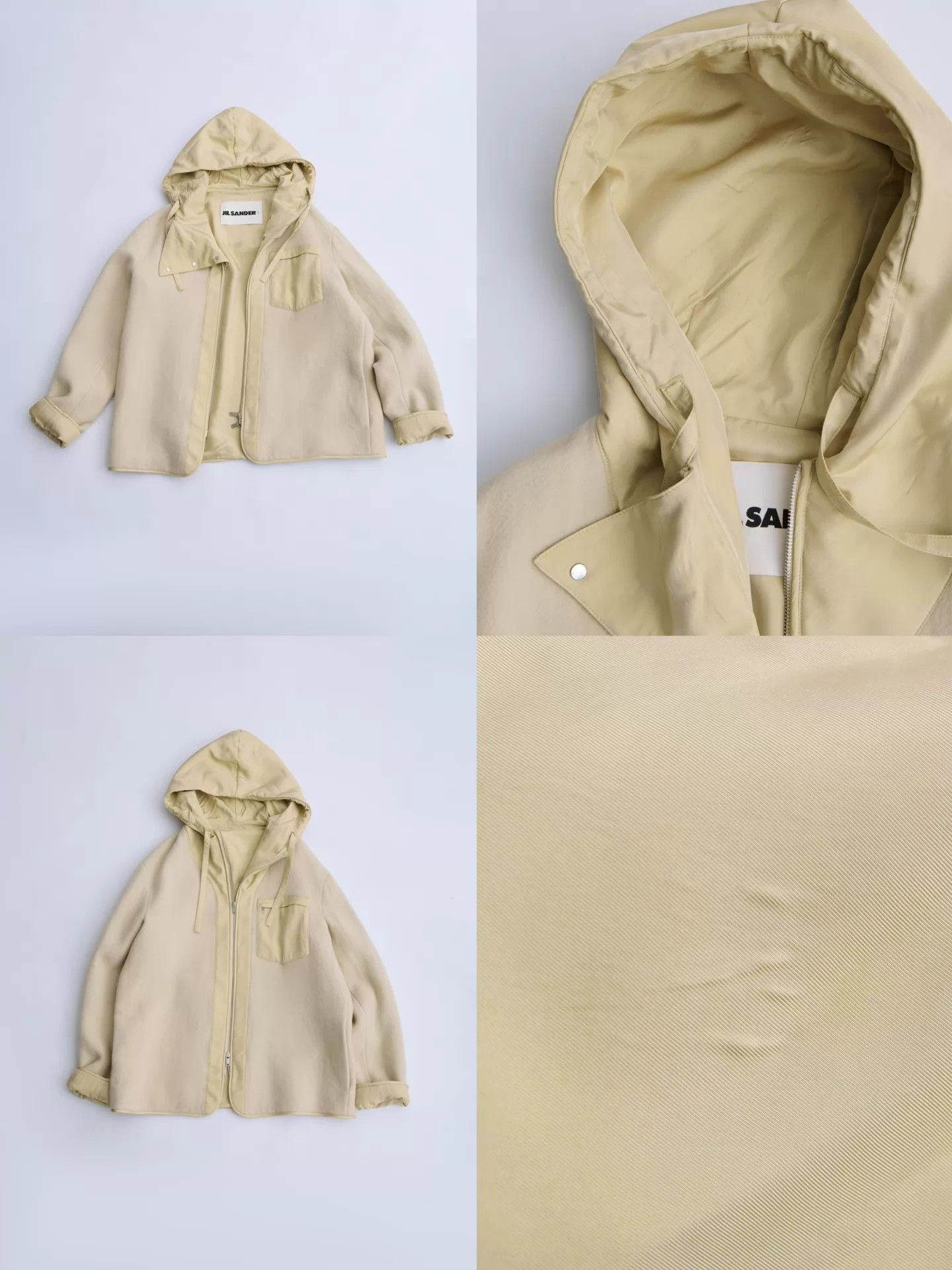Jil Sander JIL SANDER+ Men’s Beige Double Face Wool Hooded Jacket Size US M / EU 48-50 / 2 - 8 Thumbnail