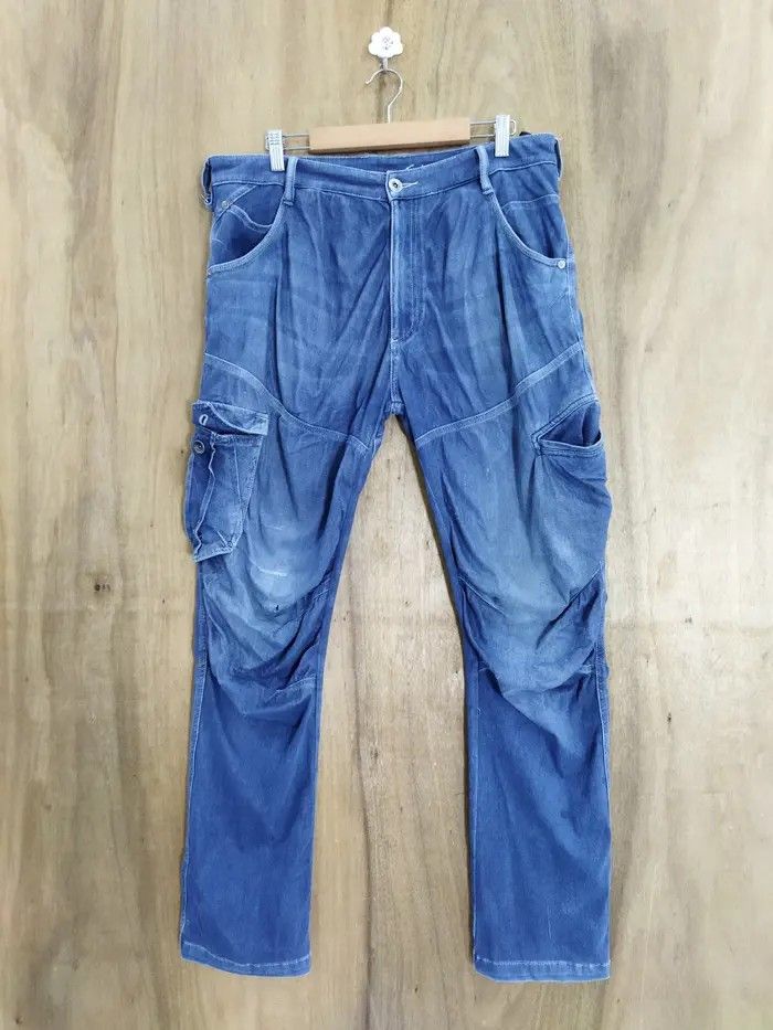 Japanese Brand FIELDCORE STRECTH BLUE SKINNY CARGO PANTS Size US 34 / EU 50 - 1 Thumbnail
