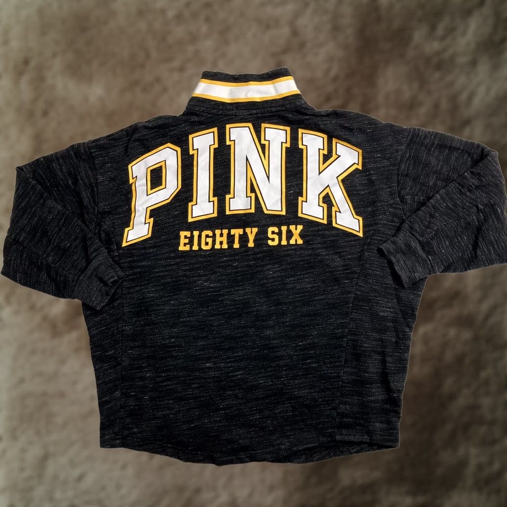 Victoria's Secret Victoria'S Secret Shirt Womens M Pink Black And Yellow Half Zip Pullover Sweatshirt Size M / US 6-8 / IT 42-44 - 1 Thumbnail