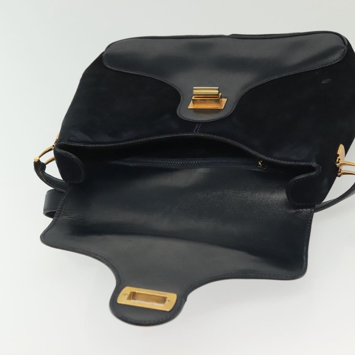 Gucci GUCCI Shoulder Bag Suede Navy Gold Size ONE SIZE - 16 Thumbnail
