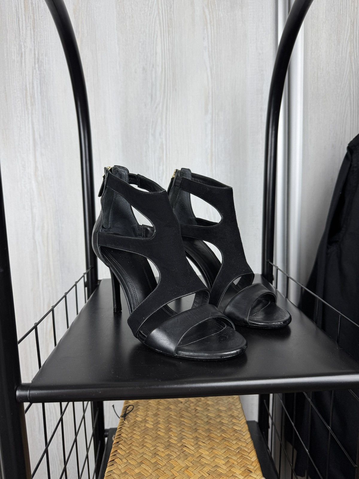 Sandro Sandro Paris black Leather Stiletto High Heel Sandals sz 38 Size US 8 / IT 38 - 1 Thumbnail