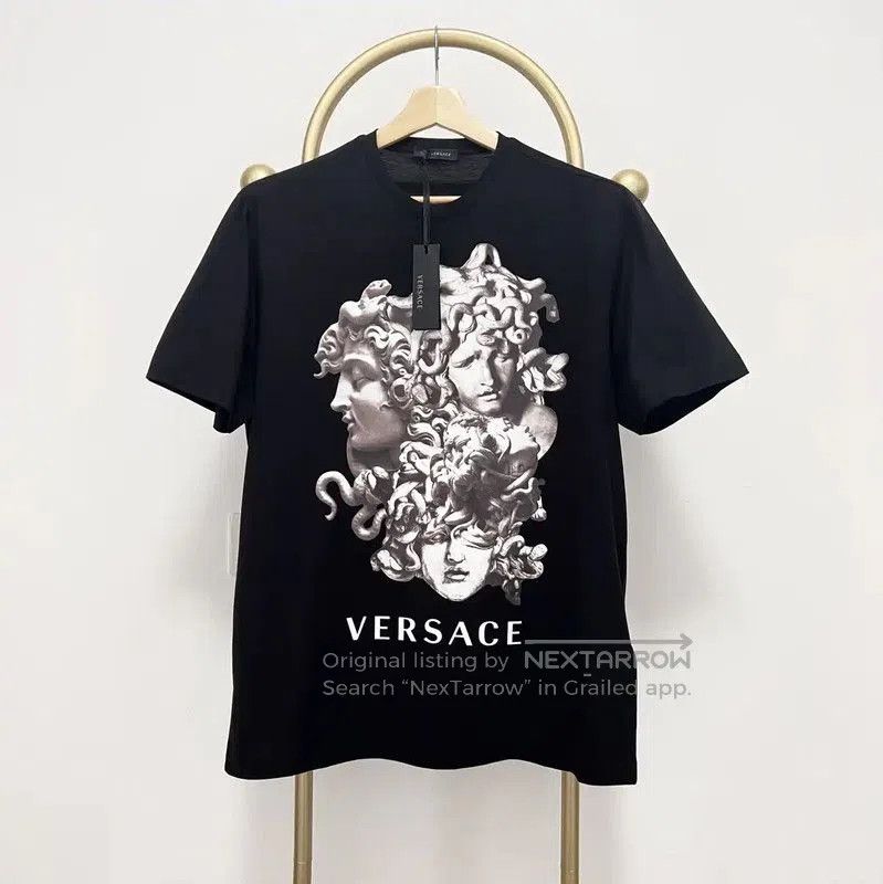 Versace Versace Summer Black Cotton Men's T-Shirt . Size US S / EU 44-46 / 1 - 1 Thumbnail