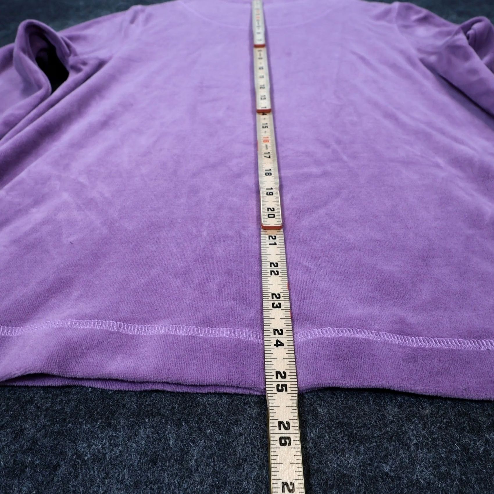 Velour Serengeti Velour Pullover Womens Large Purple Long Sleeve Pocket Top Size L / US 10 / IT 46 - 5 Thumbnail