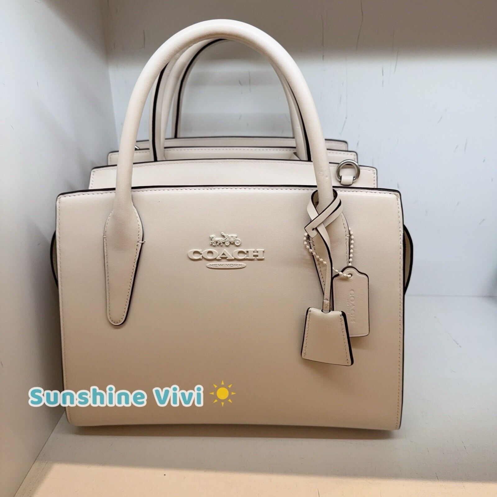 Coach NWT COACH Large Andrea Carryall Bag Chalk CP086 Size ONE SIZE - 1 Thumbnail