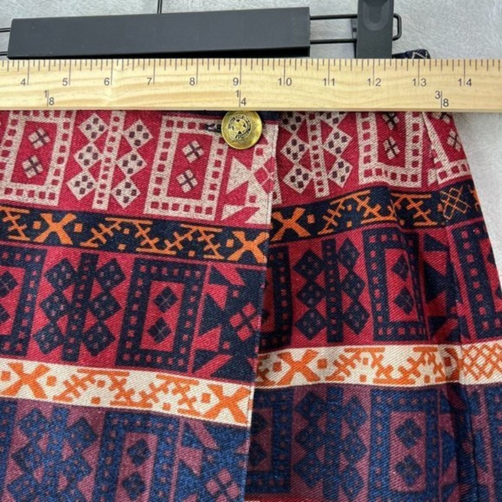 Vintage CAMBRIDGE DRY GOODS Wrap Skirt cowboy Aztec western 6 Size 28" / US 6 / IT 42 - 6 Thumbnail