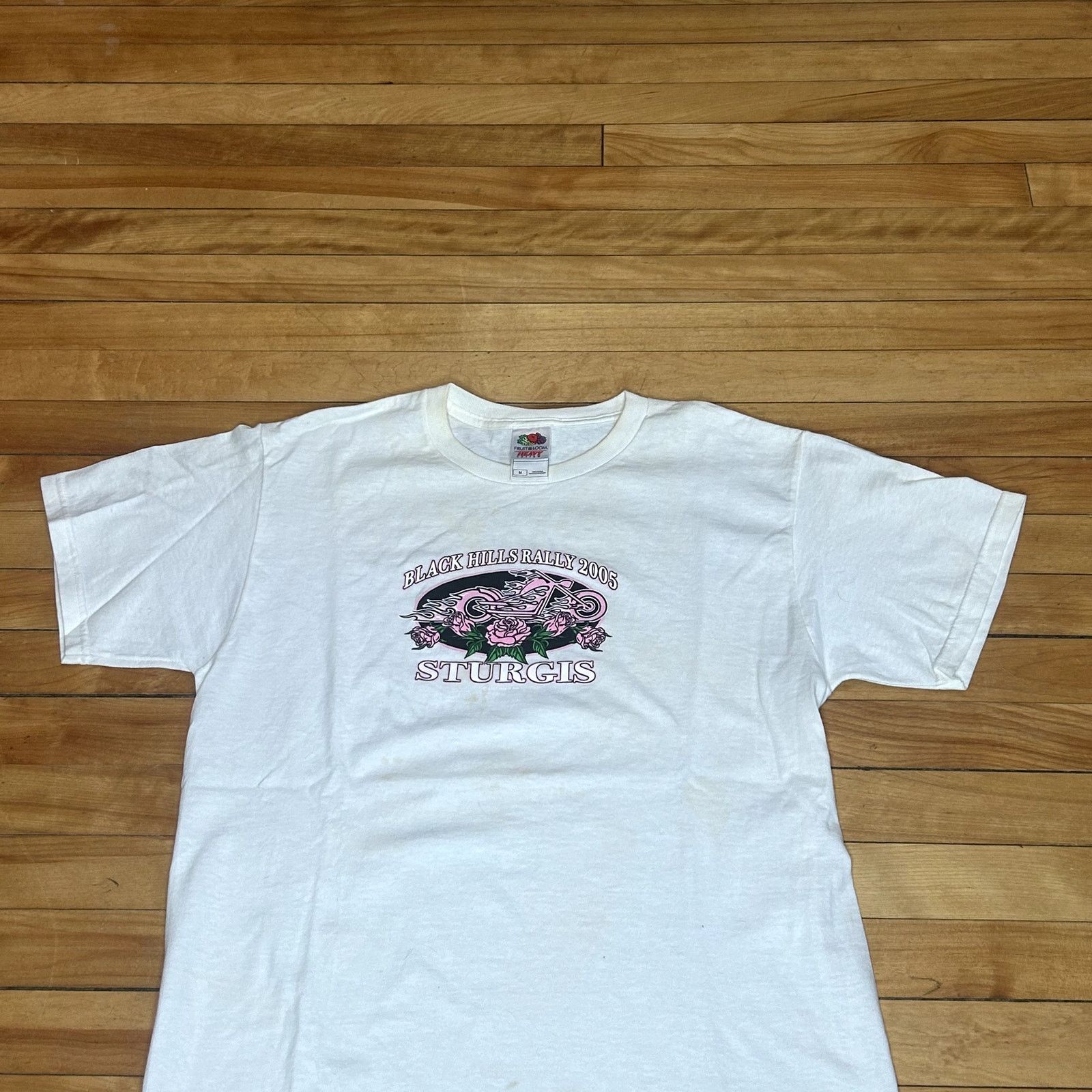 Fruit Of The Loom Y2K Sturgis Pink T-Shirt Medium Size US M / EU 48-50 / 2 - 2 Thumbnail