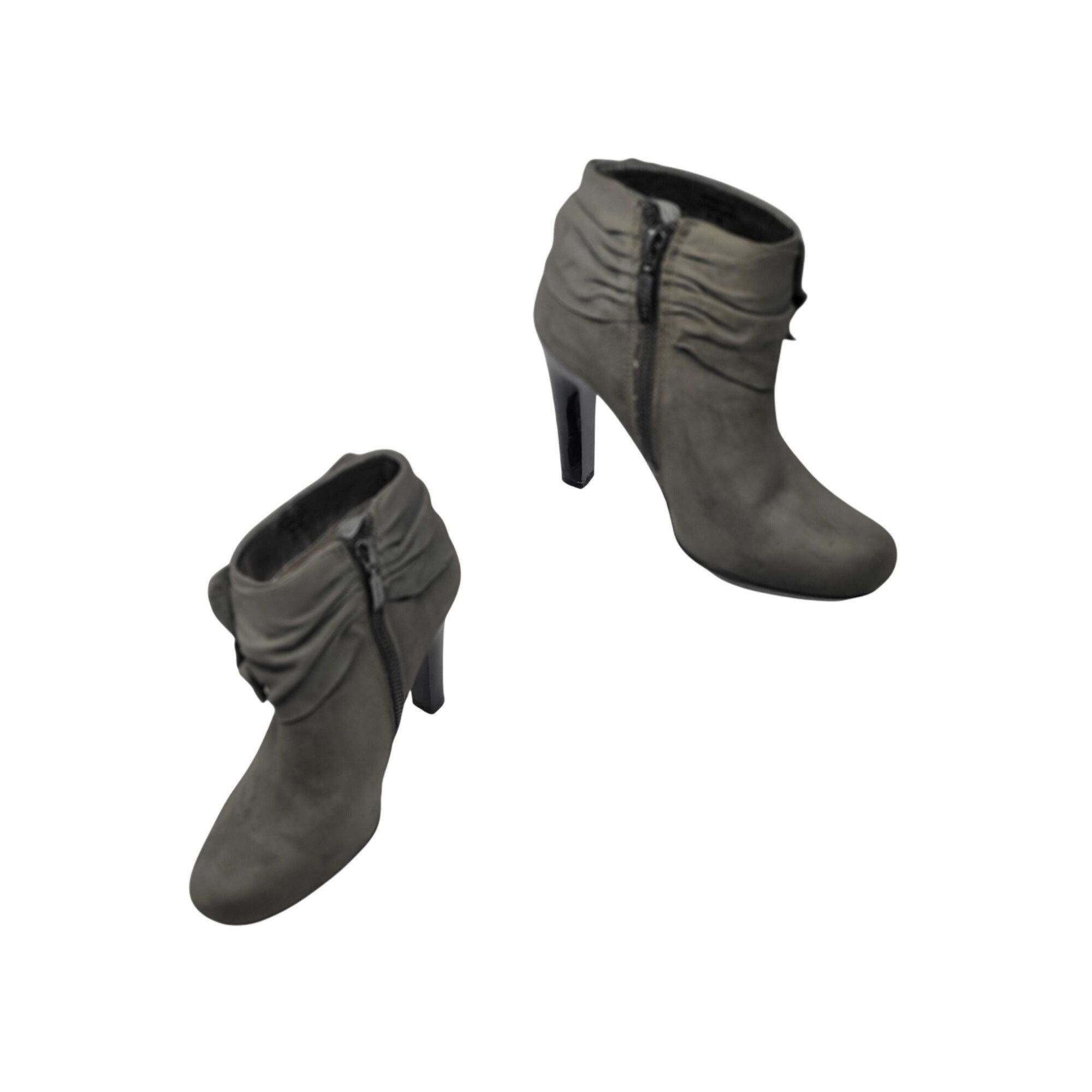 DKNY Vtg DKNY Vegan Faux Suede Gray Wynette Ankle Boots Sz 6 Heel Size US 6 / IT 36 - 11 Thumbnail