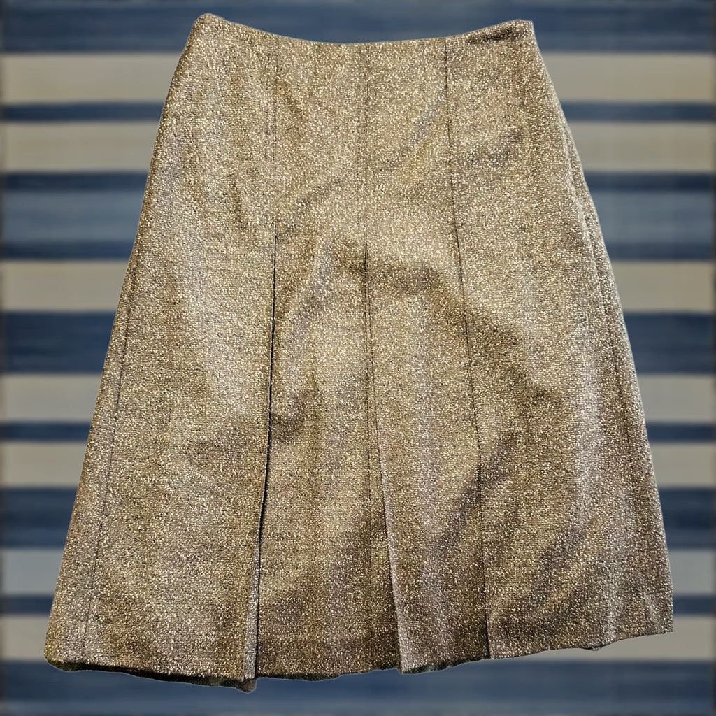Ellen Tracy VINTAGE Ellen Tracy Skirt Knee Length Brown Wool Blend Pleated Sz 0 Women’s Spring/Winter/Fall All Seasons Lined Zipper Slit-Preppy City 90s Womens Size 25" / US 0 / IT 36 - 1 Thumbnail