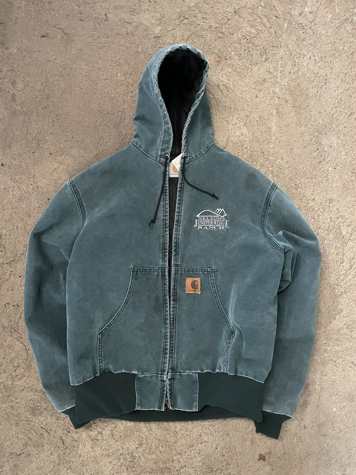 Pre-owned Carhartt X Vintage Hunter Green Active Carhartt Jacket J06 Htg