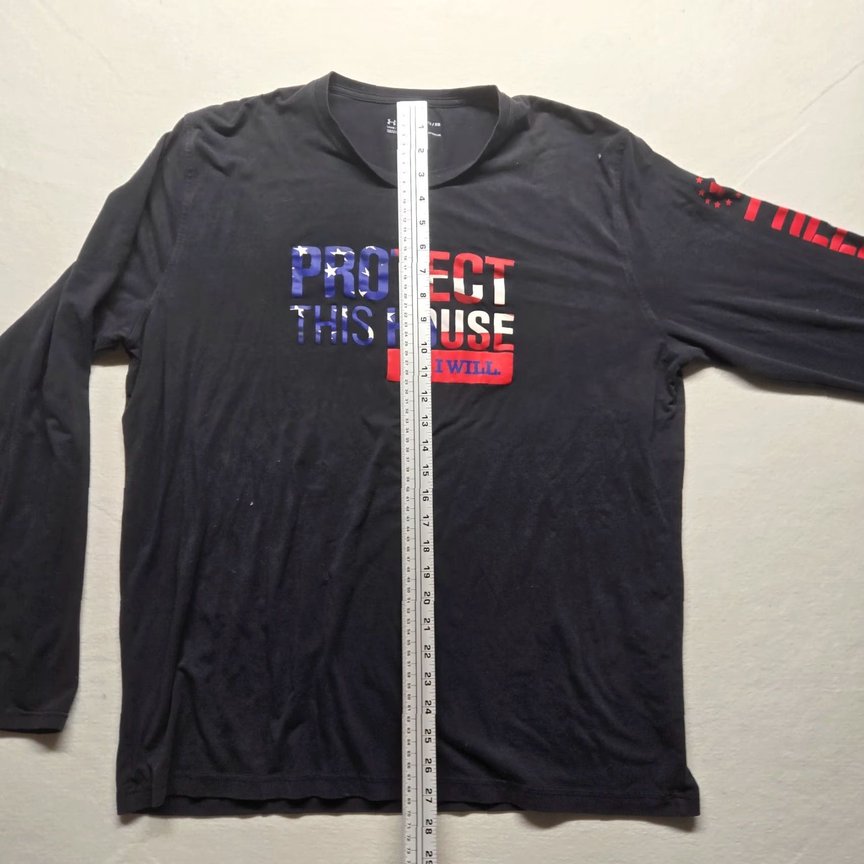 Under Armour Under Armour Shirt T-Shirt USA Black XL Men Logo Graphic Sports-USA Modern Protect This House Flag Size US XL / EU 56 / 4 - 6 Thumbnail
