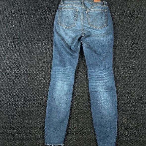 Vintage Judy Blue Jeans Skinny Distressed Leopard Patch 5-Pocket Denim Blue 24 Womens - JB82166DK Size 42" / US 20 - 4 Thumbnail