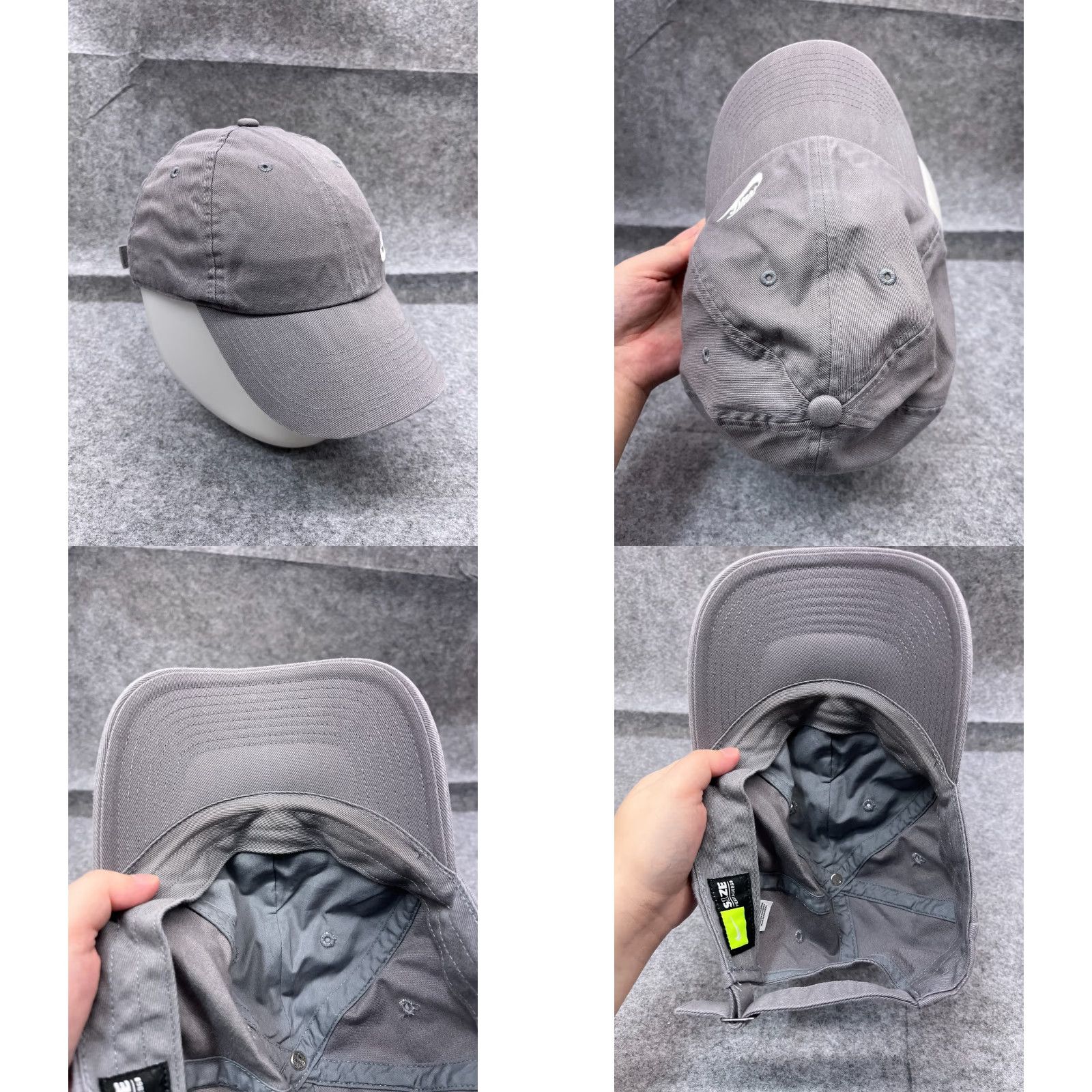 Nike Nike Hat Cap Strap Back Adult One Size Gray Heritage86 Cotton Poly Lined Golf Hat Size ONE SIZE - 8 Thumbnail