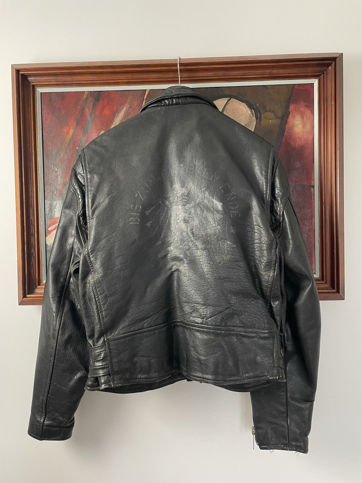 Genuine Leather Rare 90s Biker Real Genuine Leather Metal Jacket Rock Hype Size US L / EU 52-54 / 3 - 2 Thumbnail