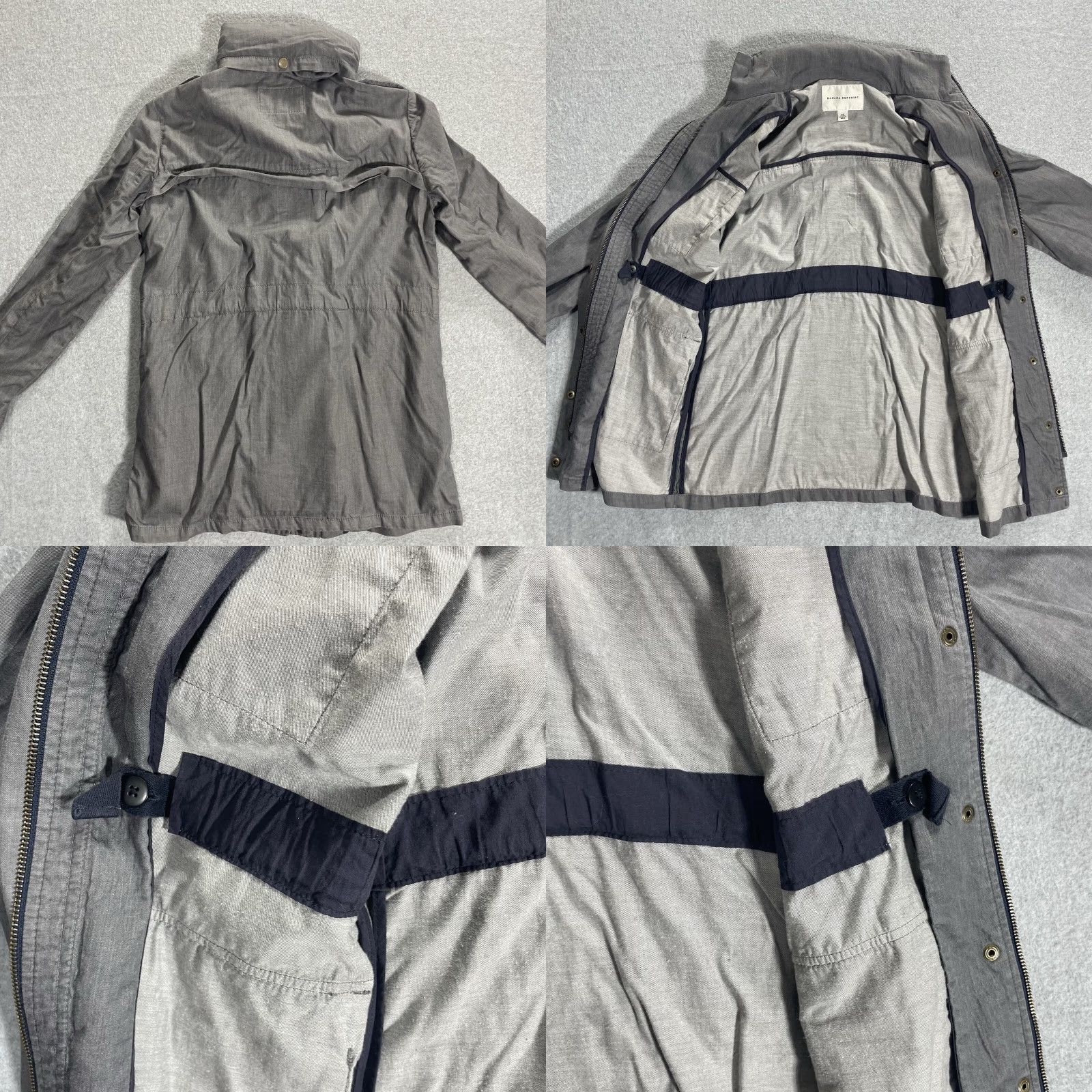 Banana Republic Banana Republic Jacket Chambray Hooded Coat XS Womens Full Zip Pockets Gray Military Style 90s Size XS / US 0-2 / IT 36-38 - 9 Thumbnail