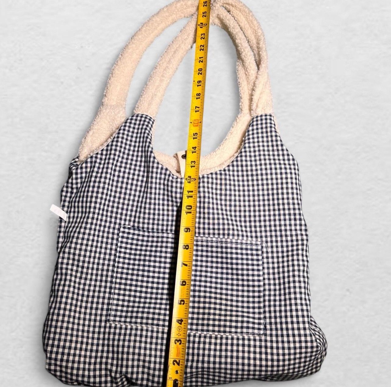 Other Navy blue and white gingham tote bag with pockets Size ONE SIZE - 3 Thumbnail