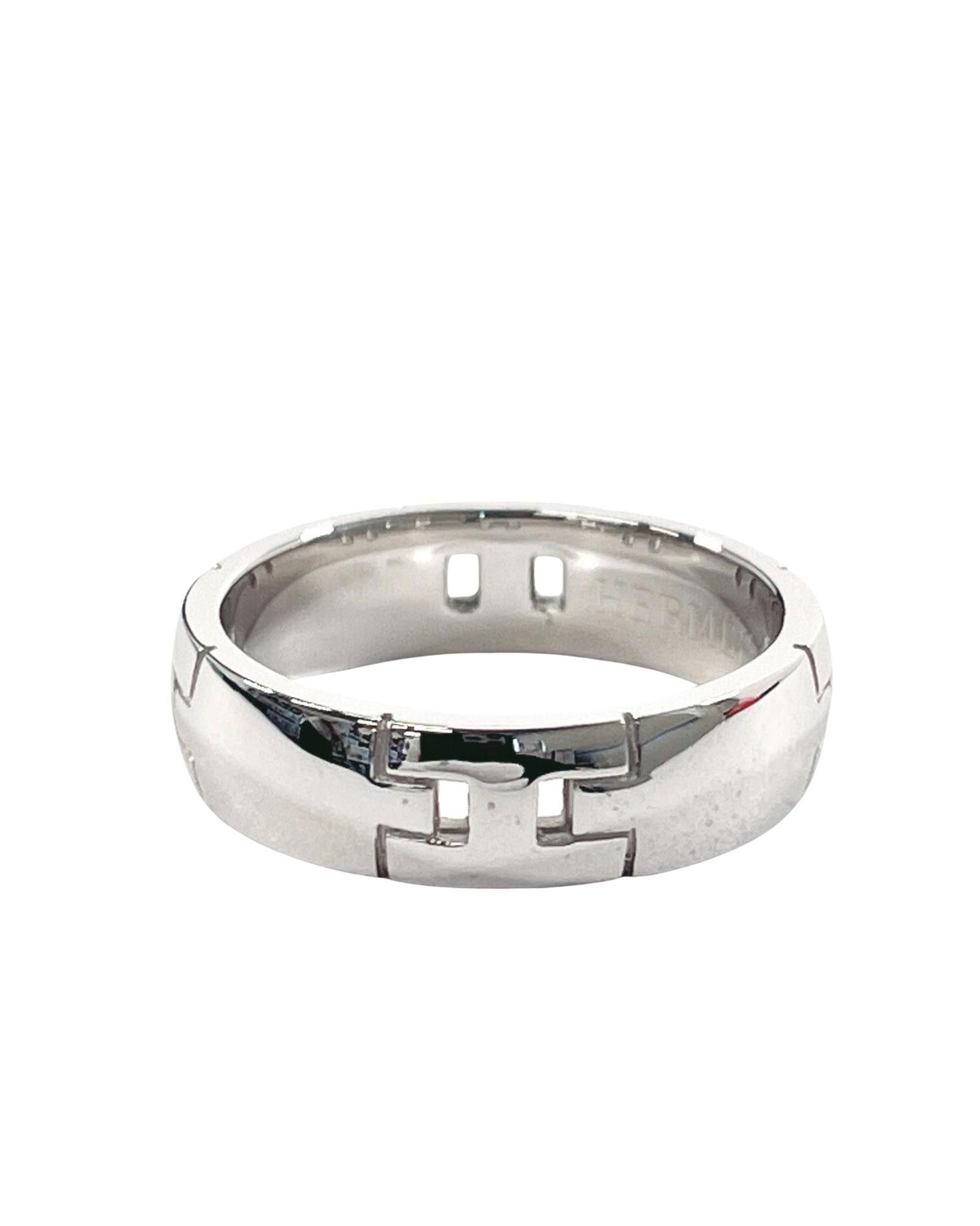 image of Hermes 18K White Gold Alliance Ring in Silver, Women's