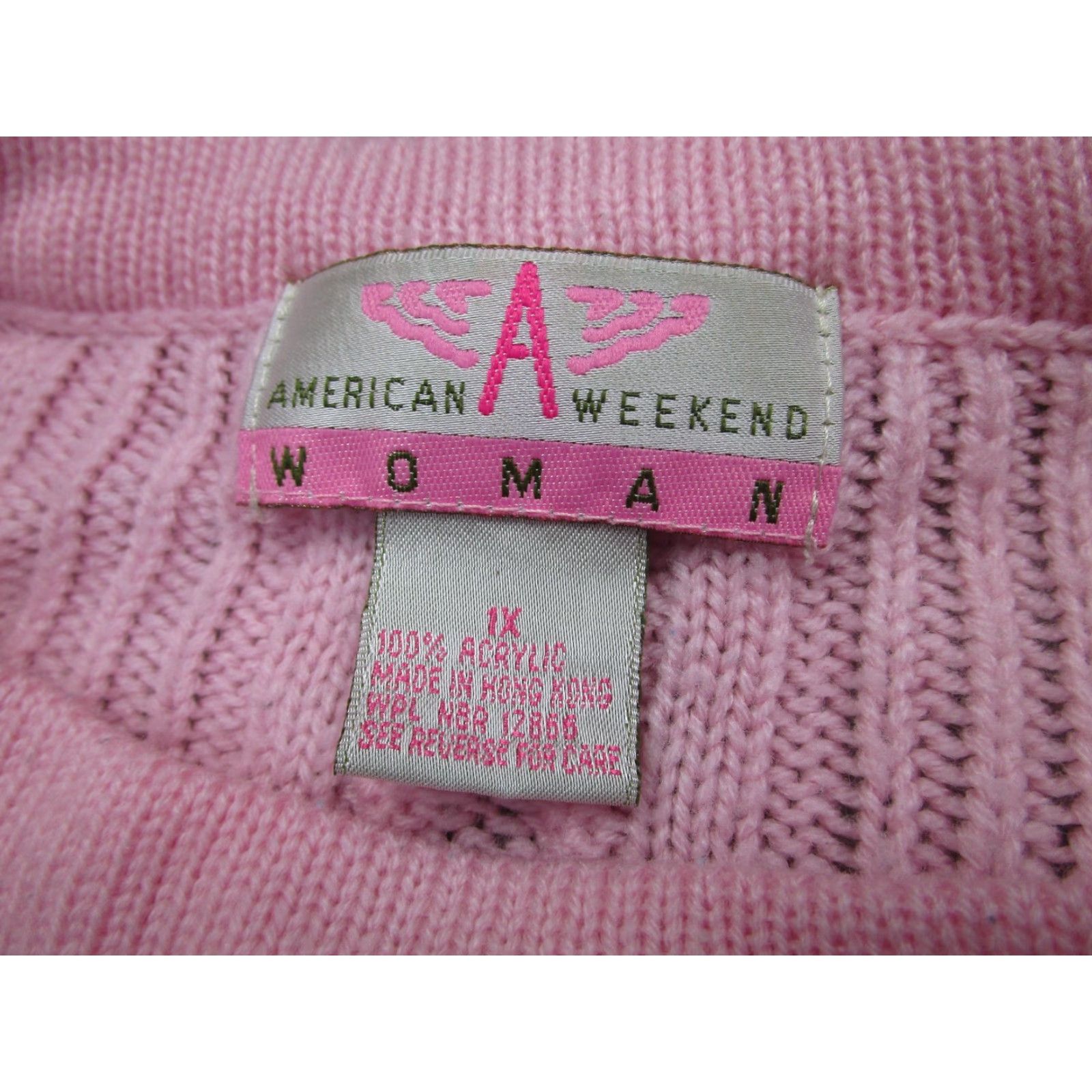 Pinko VINTAGE Fisherman Sweater Womens 1X Pink Cable Knit Pullover Knit 90s Y2K Size XL / US 12-14 / IT 48-50 - 4 Thumbnail