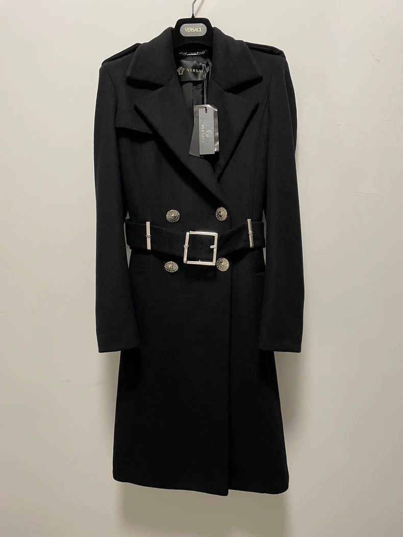 Versace Versace Black wool coat Size M / US 6-8 / IT 42-44 - 1 Thumbnail