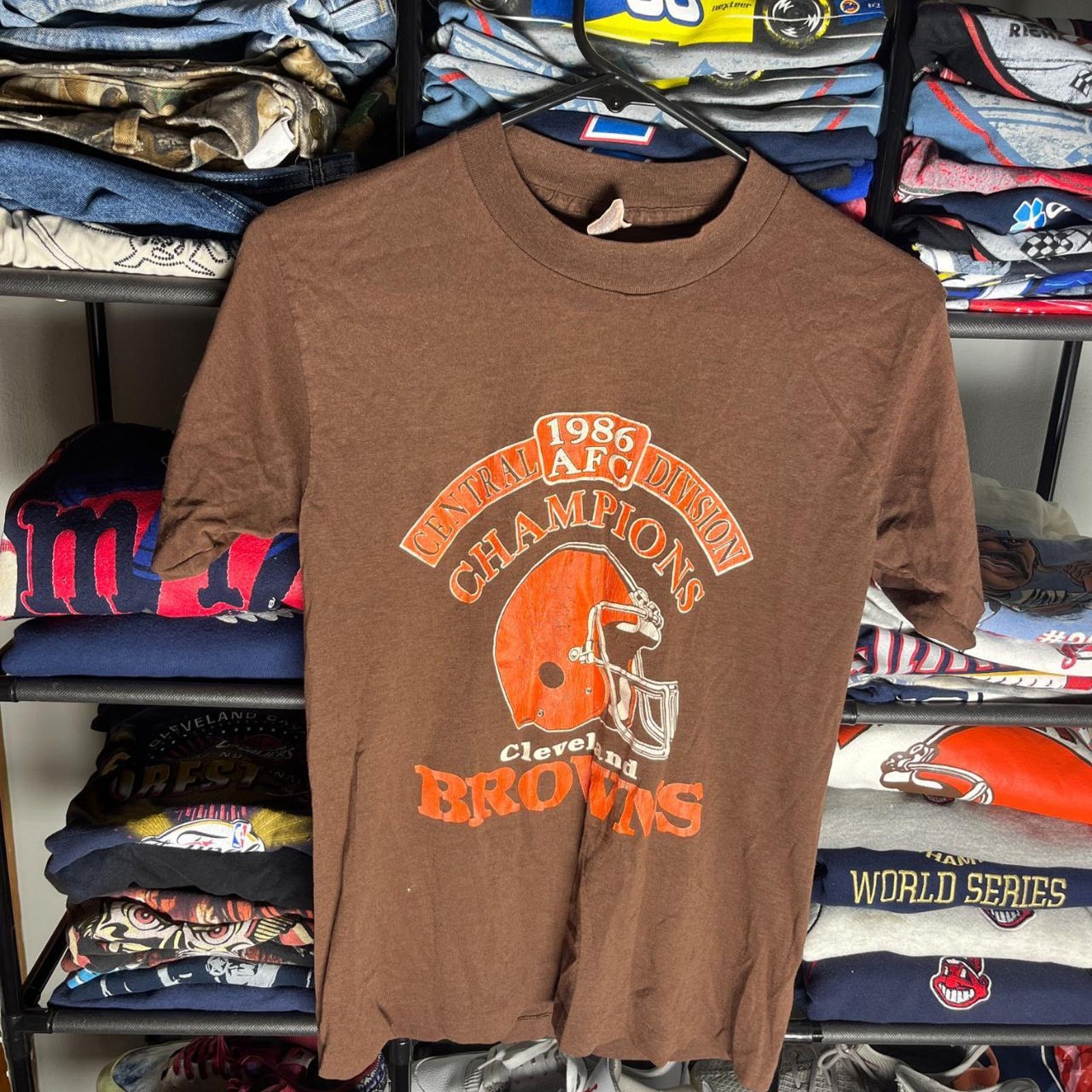 Logo 7 Vintage 1986 Cleveland Browns AFC Champions shirt Size US S / EU 44-46 / 1 - 1 Thumbnail