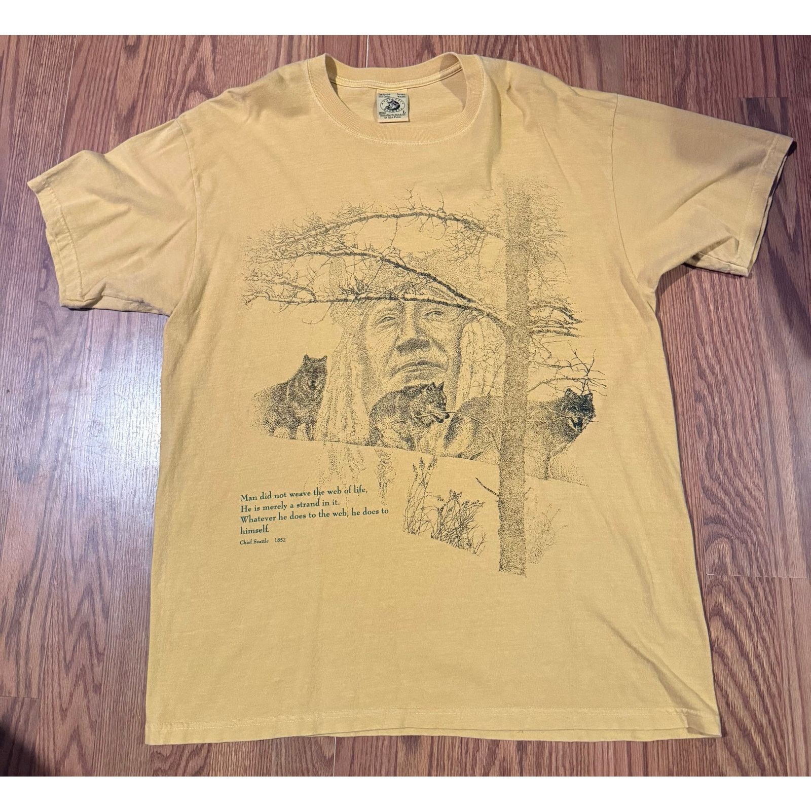 Anvil 80s 90s Native American Wolf Quote Size US L / EU 52-54 / 3 - 1 Thumbnail