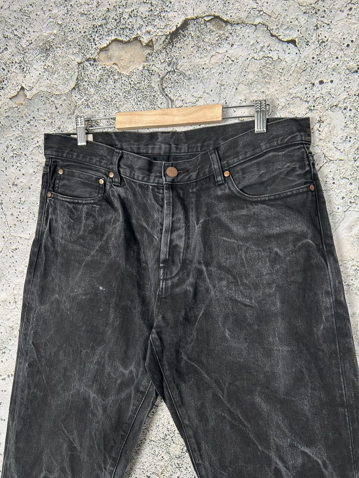 Han Kjobenhavn Han Kjobenhavn Selvedge Japanese Denim Washed Black Grunge Size US 34 / EU 50 - 3 Thumbnail
