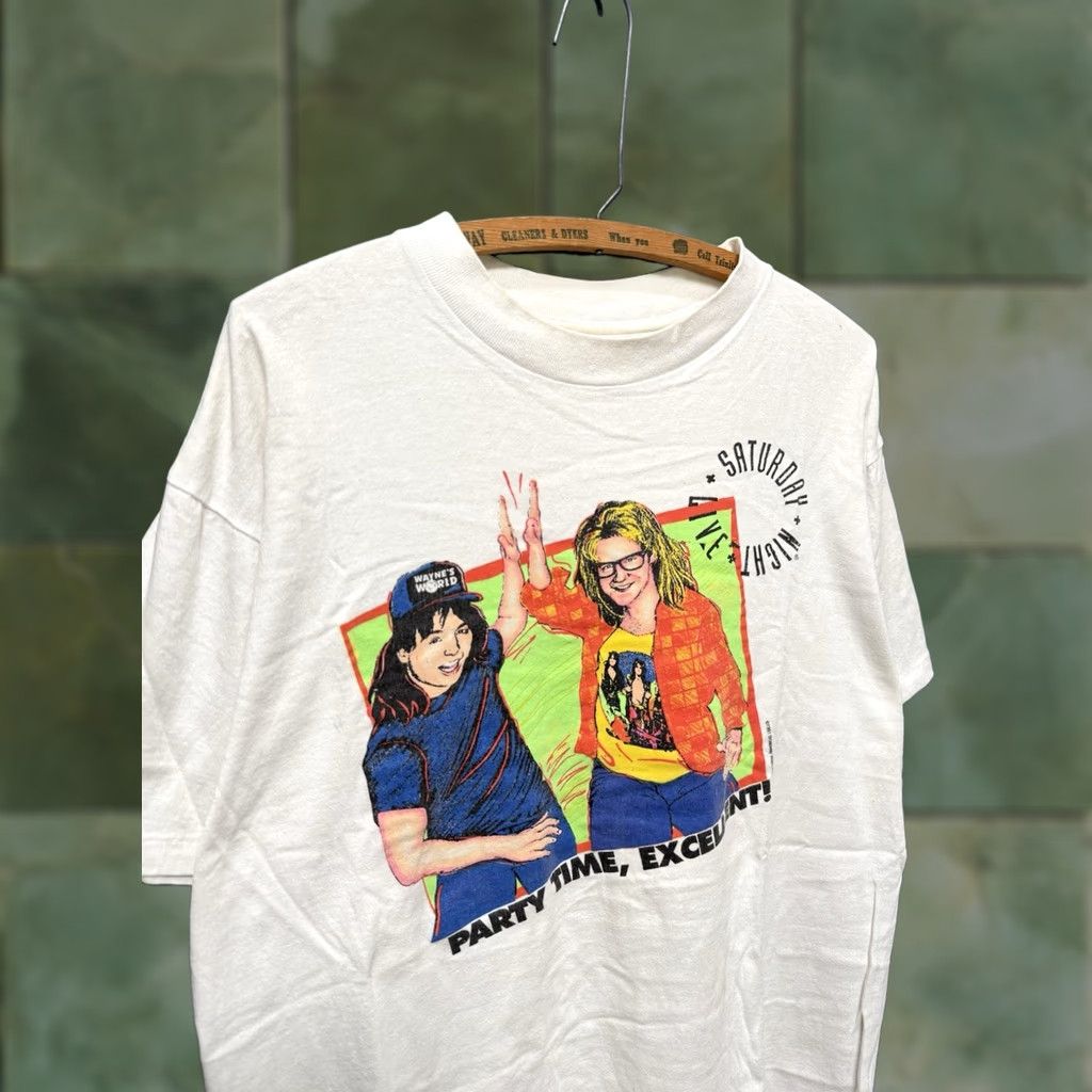 Delta VINTAGE Wayne’s World 1991 White T-Shirt XL Delta Shirt Men White 1991 Wayne’s World SNL Tee XL Delta Mens Size US XL / EU 56 / 4 - 1 Thumbnail