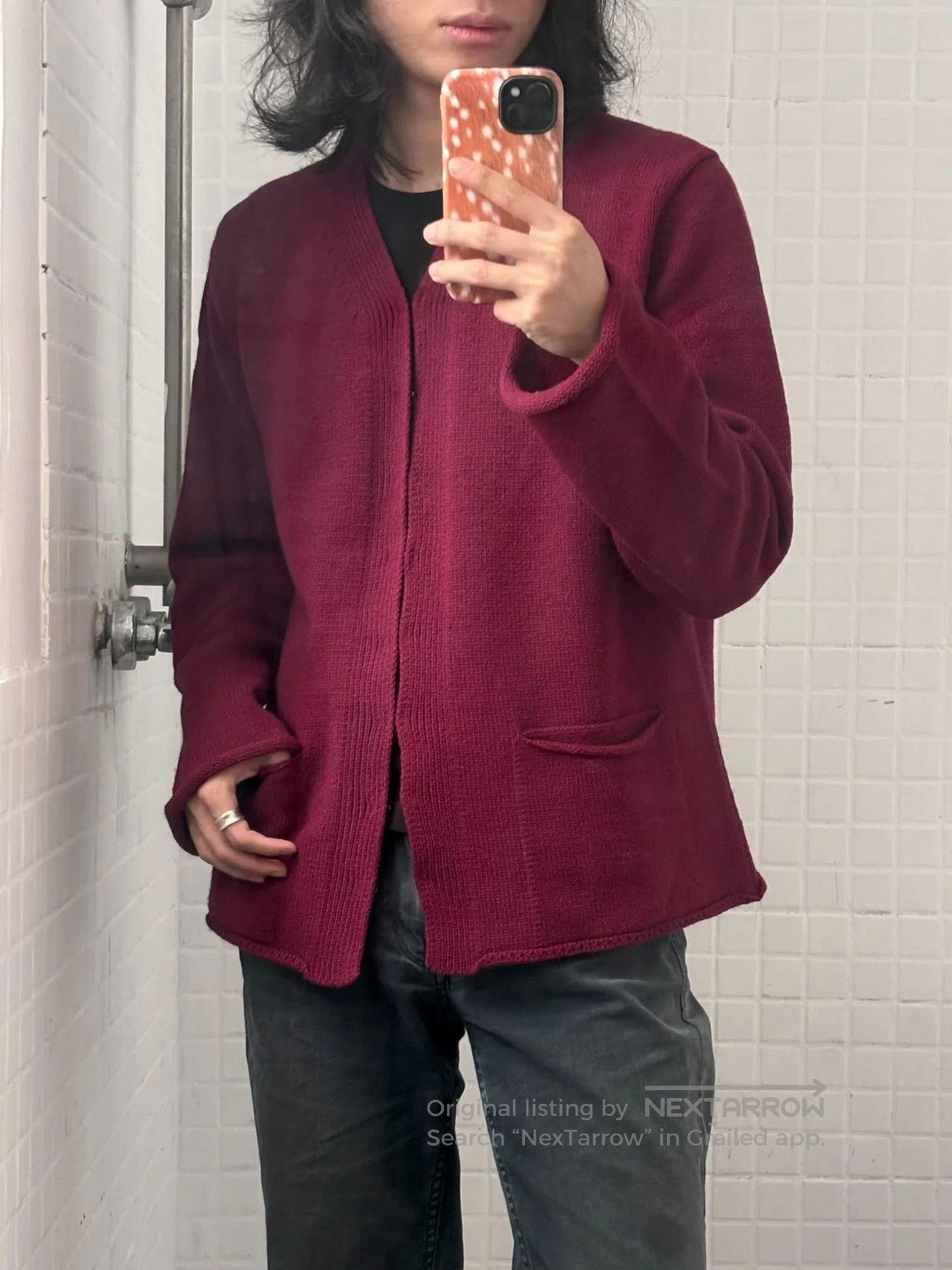 Comme des Garcons Homme Plus Comme des Garçons AW2000 Bordeaux Red Sweater. Size US L / EU 52-54 / 3 - 2 Thumbnail