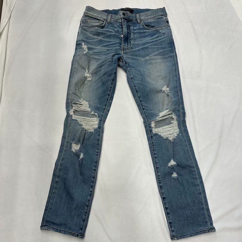 Amiri Amiri Washed double knee destruction denim pants Size US 33 - 1 Thumbnail