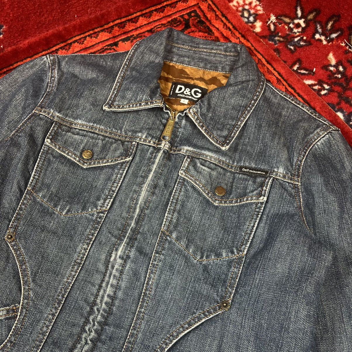 Dolce & Gabbana Dolce & Gabbana Denim Jacket Tiger Lining Logo Back Patch Size L / US 10 / IT 46 - 3 Thumbnail