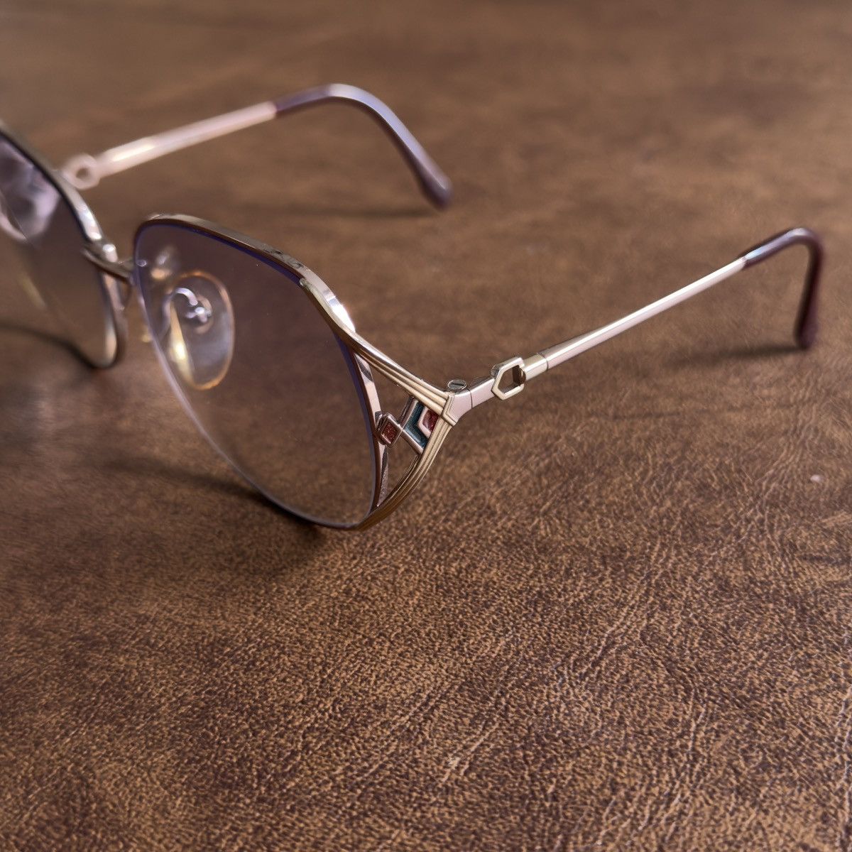 Yves Saint Laurent 2000s Stained Glass Openwork Blue Light Tint Glasses Size ONE SIZE - 5 Thumbnail
