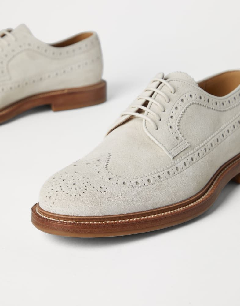 Brunello Cucinelli o1w1db10925 Pair Of Laced Shoes in Cream White Size US 10 / EU 43 - 4 Thumbnail
