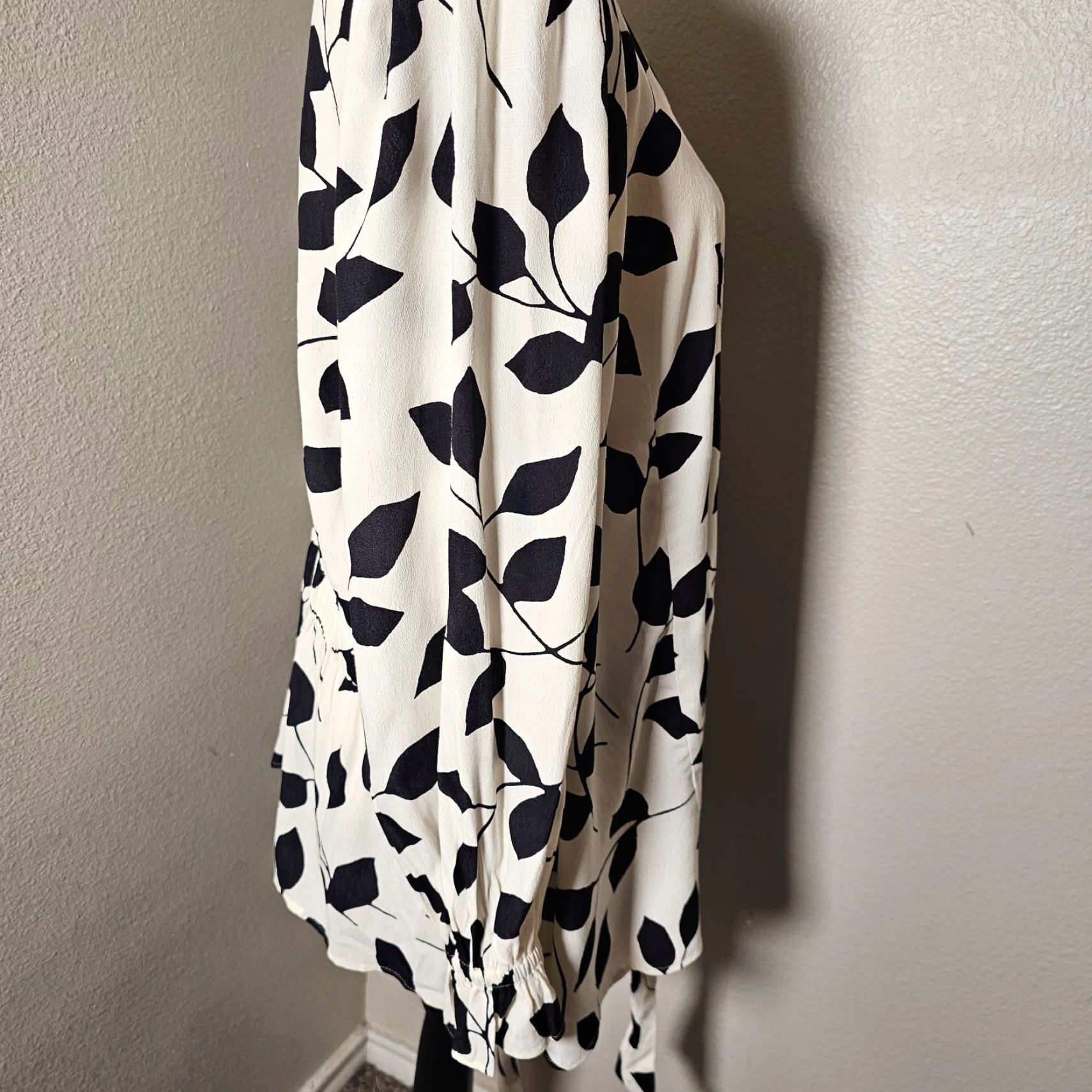 Talbots Talbots Blouse Shirt Plus 2X White Black V-Neck Button Ruffle Lightweight Long Sleeve Capable 100% Cotton Womens Modern Basic Size XXL / US 16-18 / IT 52-54 - 5 Thumbnail