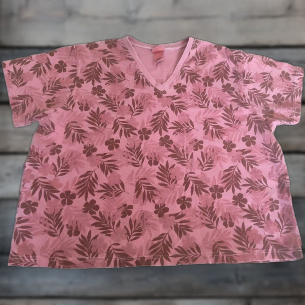 Vintage VINTAGE L.L. Bean Floral Cropped T-Shirt Women L Dyed Pink 90s Y2K Beach Summer Size L / US 10 / IT 46 - 1 Thumbnail