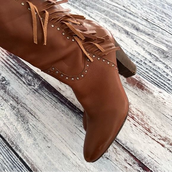 Vintage Vintage Nicole Genuine Leather Fringe Tall Heeled Boots Size US 8 / IT 38 - 7 Thumbnail