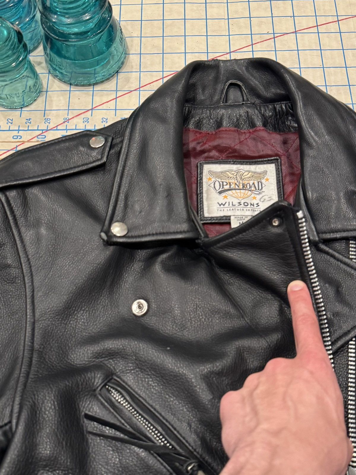 Wilsons Leather Wilson’s Leather Open Road Black Leather Motorcycle Jacket Size US M / EU 48-50 / 2 - 5 Thumbnail