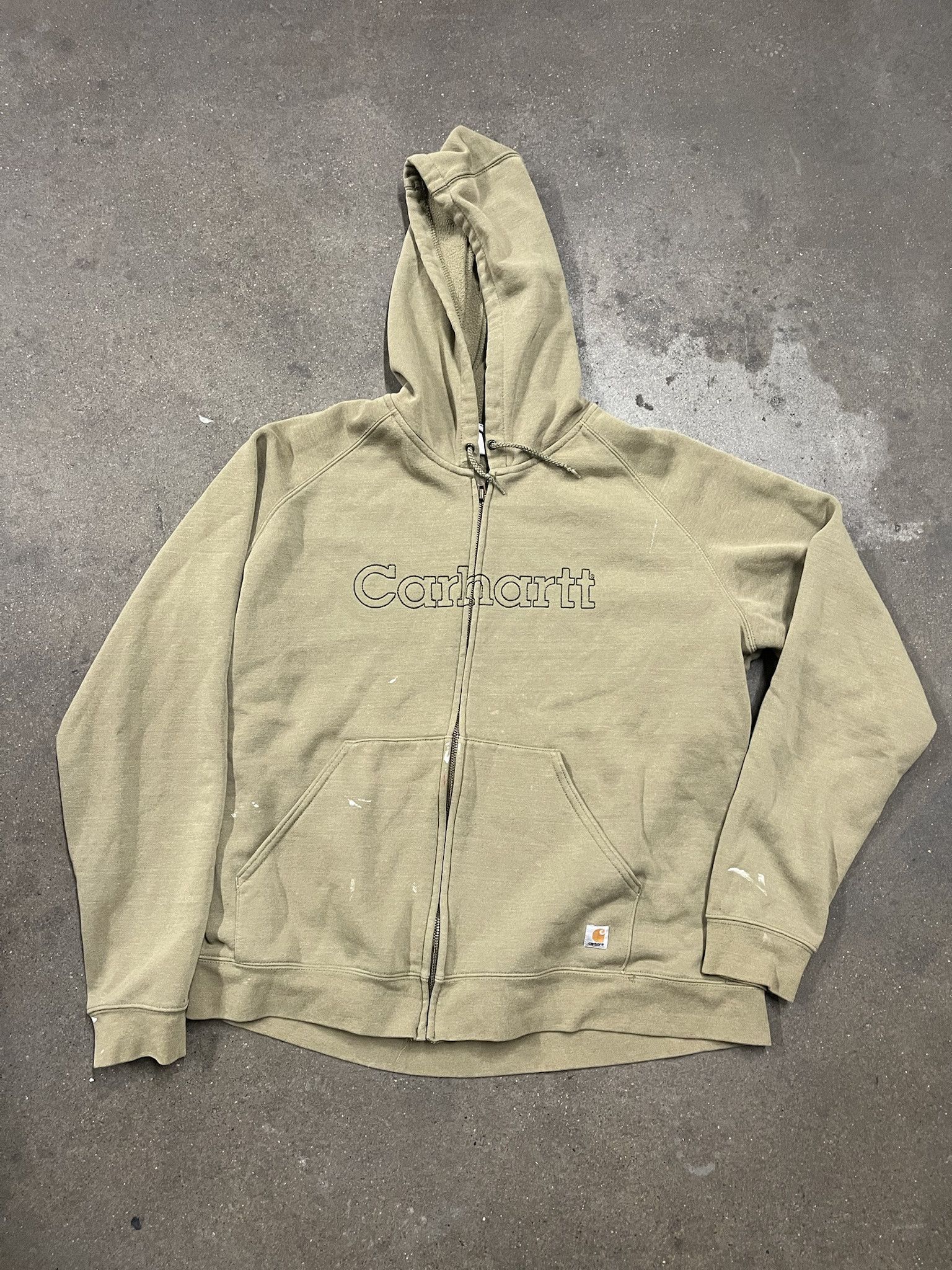 Carhartt × Vintage Vintage Carhartt Embroider Spellout Zip Olive Hoodie Size XL Size US XL / EU 56 / 4 - 1 Thumbnail