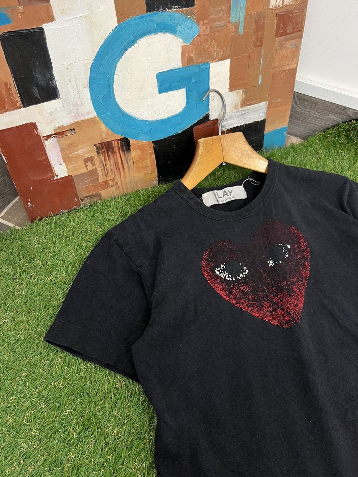 Comme des Garcons PLAY CDG Comme des Garcons Play Distressed T shirt Black Hearts Size M / US 6-8 / IT 42-44 - 2 Thumbnail